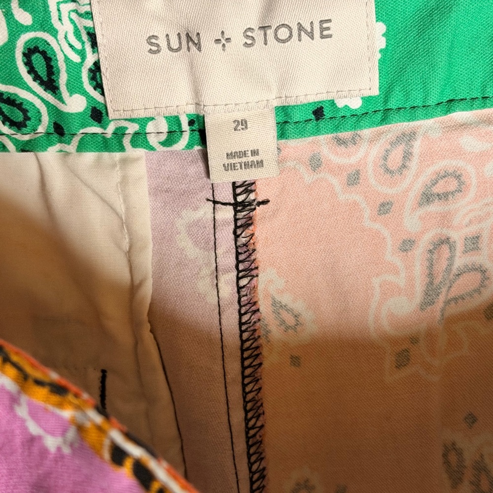 Sun + Stone Multicolor Patchwork Pants —#098 - Picture 8 of 9